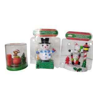 Three Solar Dancing Toys Swinging Snowman Dancing Snowman and Fluttering Bear